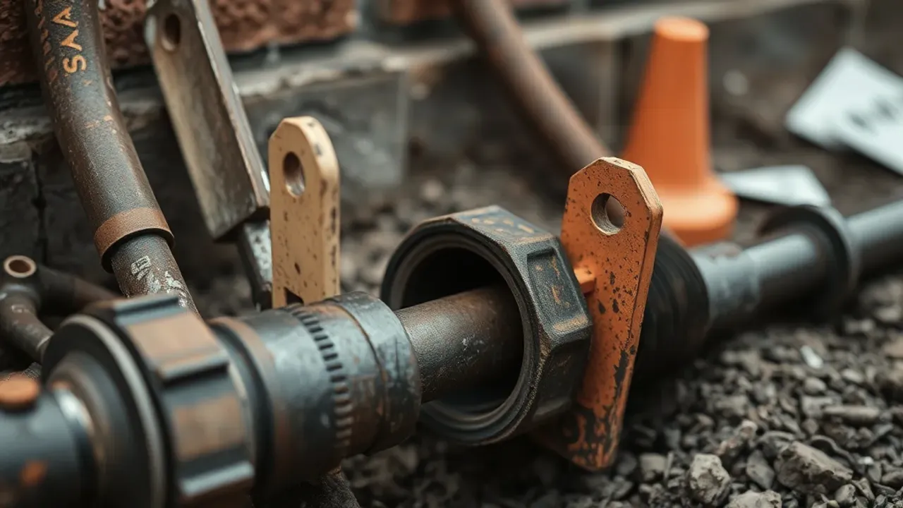Tools and site markers used in The True Cost of a Burst Pipe in St Neots: What to Budget and How to Act Fast